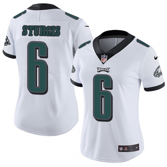 Women's Nike Philadelphia Eagles #6 Caleb Sturgis White Vapor Untouchable Limited Player NFL Jersey - Ujersey