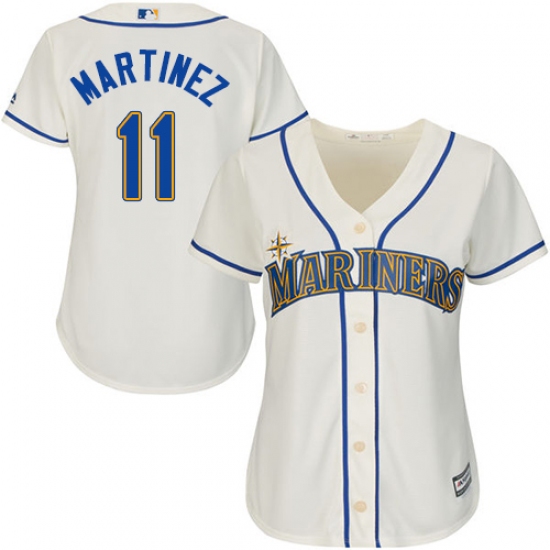 Women's Majestic Seattle Mariners #11 Edgar Martinez Replica Cream Alternate Cool Base MLB Jersey - Ujersey