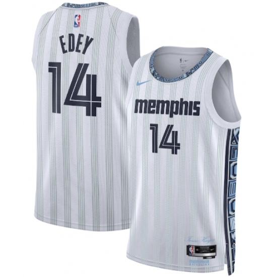 Men's Memphis Grizzlies #14 Zach Edey Gray 2025-26 City Edition Swingman Stitched Jersey - Ujersey