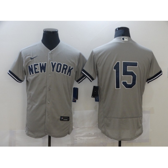 Men's Nike New York Yankees #15 Thurman Munson Grey Road Flex Base Authentic Collection Jersey - Ujersey