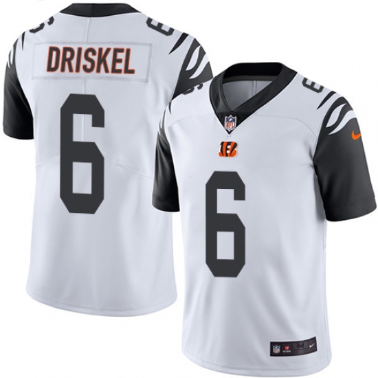 Youth Nike Cincinnati Bengals #6 Jeff Driskel Limited White Rush Vapor Untouchable NFL Jersey - Ujersey