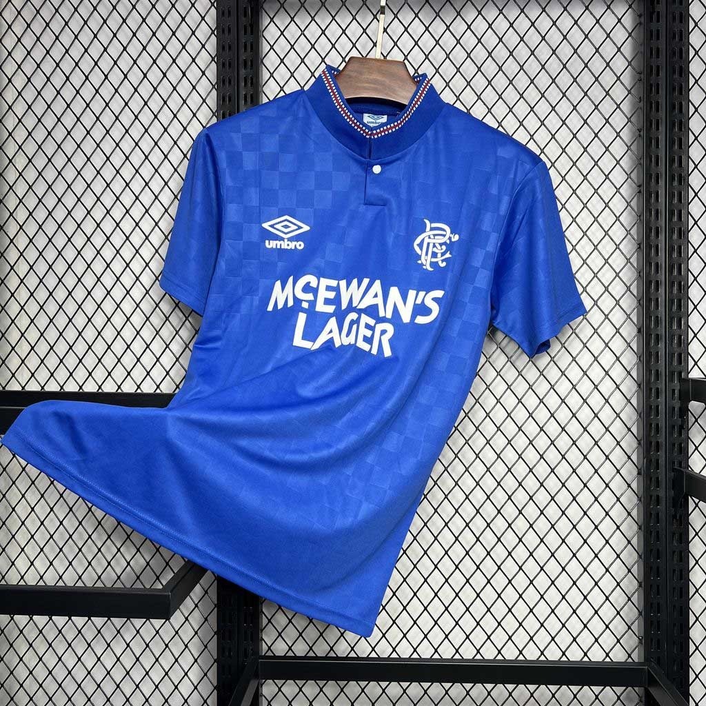 Rangers FC Retro Soccer Jersey Home Custom Shirt 1987-90 - Ujersey