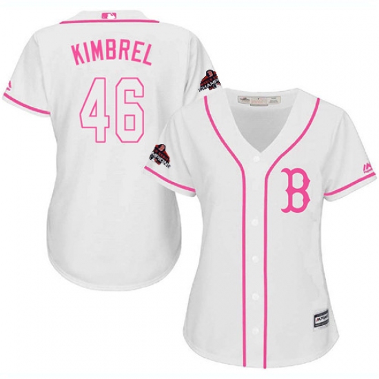 Women's Majestic Boston Red Sox #46 Craig Kimbrel Authentic White Fashion 2018 World Series Champions MLB Jersey - Ujersey