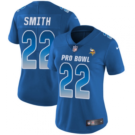 Women's Nike Minnesota Vikings #22 Harrison Smith Limited Royal Blue 2018 Pro Bowl NFL Jersey - Ujersey