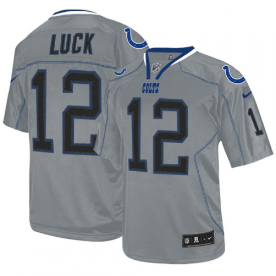 Youth Nike Indianapolis Colts #12 Andrew Luck Elite Lights Out Grey NFL Jersey - Ujersey