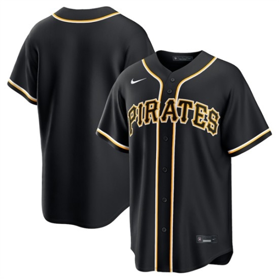 Men's Pittsburgh Pirates Blank Black Out Stitched Baseball Jersey - Ujersey
