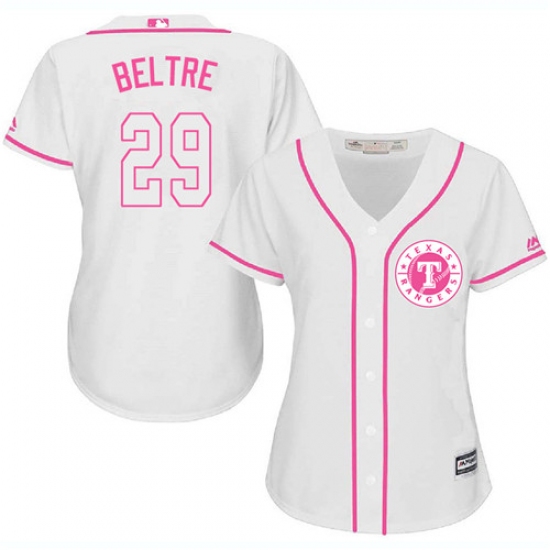Women's Majestic Texas Rangers #29 Adrian Beltre Authentic White Fashion Cool Base MLB Jersey - Ujersey