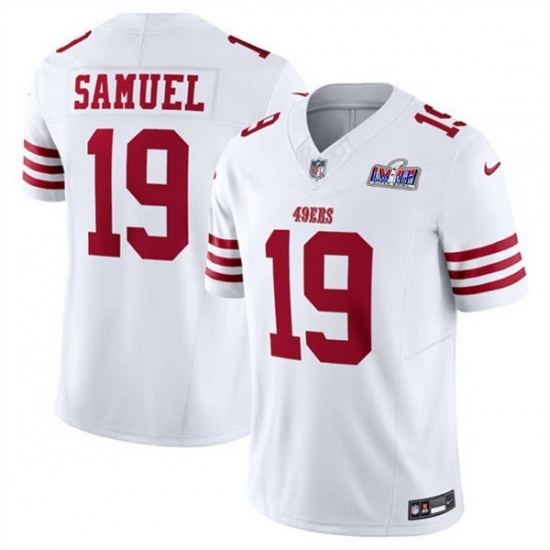 Youth San Francisco 49ers #19 Deebo Samuel White Throwback 2023 F U S E Vapor Untouchable Limited Stitched Football 2024 Super Bowl LVIII Jersey