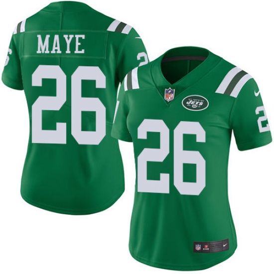 Women's Nike New York Jets #26 Marcus Maye Limited Green Rush Vapor Untouchable NFL Jersey - Ujersey