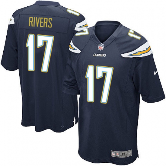 Men's Nike Los Angeles Chargers #17 Philip Rivers Game Navy Blue Team Color NFL Jersey - Ujersey