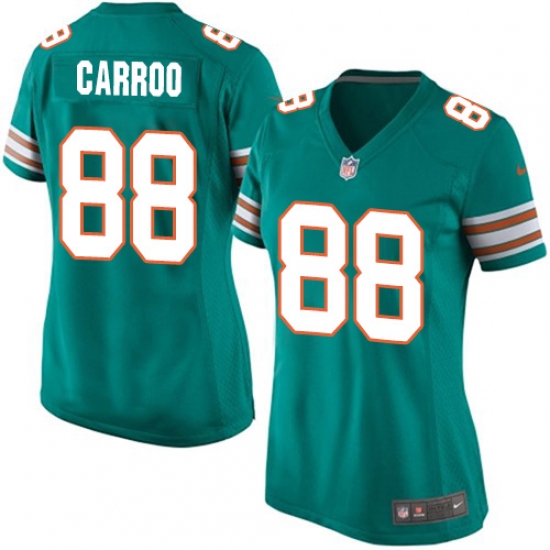 Women's Nike Miami Dolphins #88 Leonte Carroo Game Aqua Green Alternate NFL Jersey - Ujersey