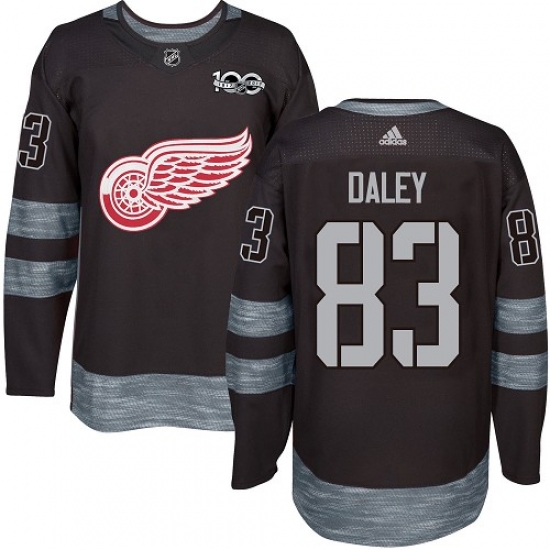 Men's Adidas Detroit Red Wings #83 Trevor Daley Authentic Black 1917-2017 100th Anniversary NHL Jersey - Ujersey