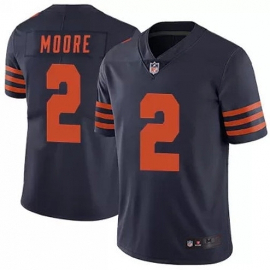 Youth Chicago Bears #2 DJ Moore Navy Vapor Limited Stitched NFL Jersey - Ujersey