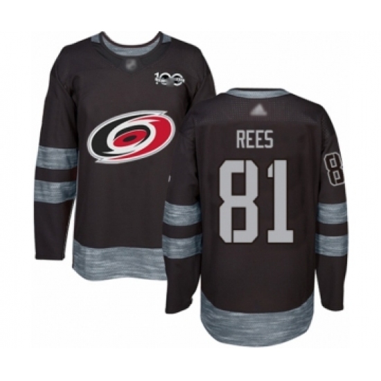 Men's Carolina Hurricanes #81 Jamieson Rees Authentic Black 1917-2017 100th Anniversary Hockey Jersey