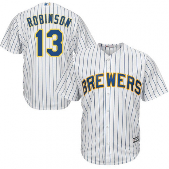 Youth Majestic Milwaukee Brewers #13 Glenn Robinson Authentic White Alternate Cool Base MLB Jersey - Ujersey