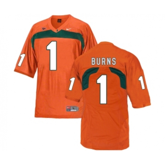 Miami Hurricanes 1 Artie Burns Orange College Football Jersey - Ujersey