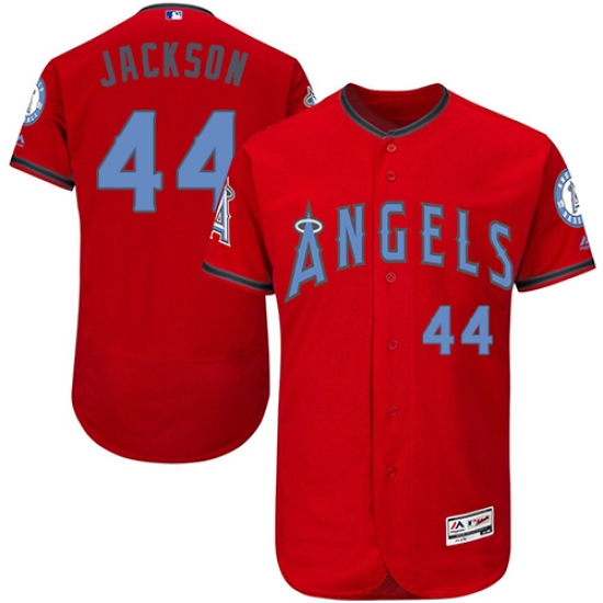 Men's Majestic Los Angeles Angels of Anaheim #44 Reggie Jackson Authentic Red 2016 Father's Day Fashion Flex Base MLB Jersey - Ujersey
