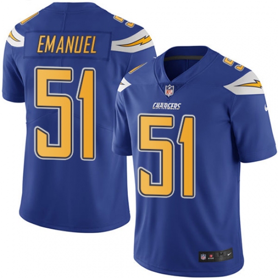 Youth Nike Los Angeles Chargers #51 Kyle Emanuel Limited Electric Blue Rush Vapor Untouchable NFL Jersey - Ujersey
