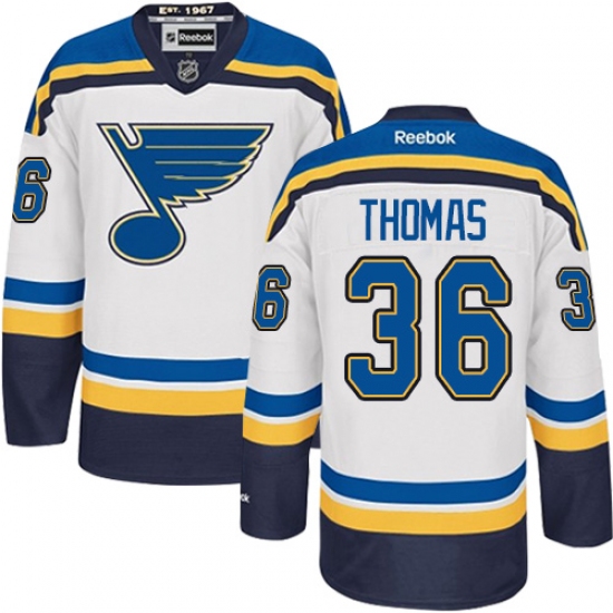 Youth Reebok St. Louis Blues #36 Robert Thomas Authentic White Away NHL Jersey - Ujersey