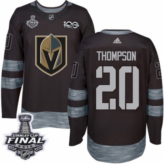 Men's Adidas Vegas Golden Knights #20 Paul Thompson Authentic Black 1917-2017 100th Anniversary 2018 Stanley Cup Final NHL Jersey - Ujersey