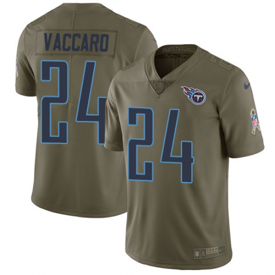 Men Nike Tennessee Titans #24 Kenny Vaccaro Limited Olive 2017 Salute to Service NFL Jersey - Ujersey