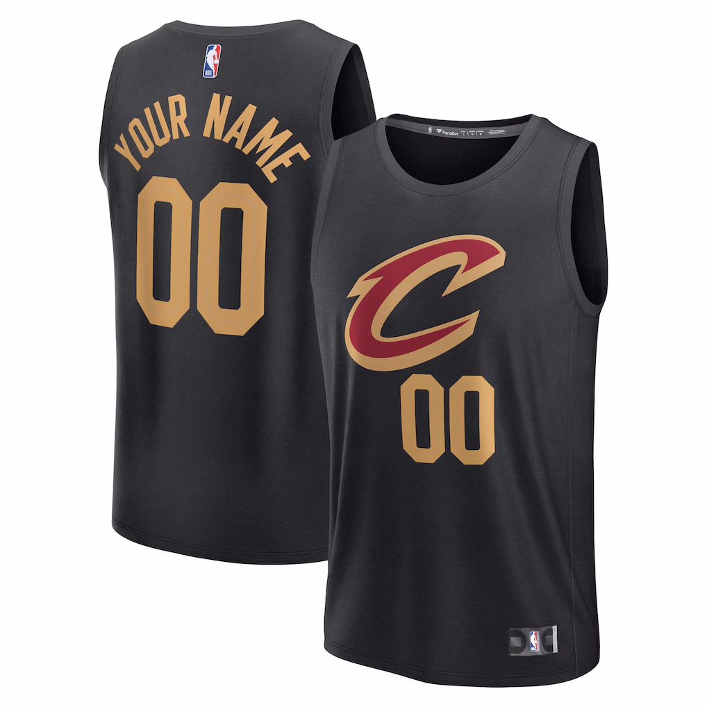 Men's Cleveland Cavaliers Fanatics Black Fast Break Custom Jersey - Icon Edition - Ujersey Shop