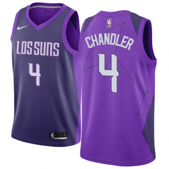 Men's Nike Phoenix Suns #4 Tyson Chandler Authentic Purple NBA Jersey - City Edition - Ujersey