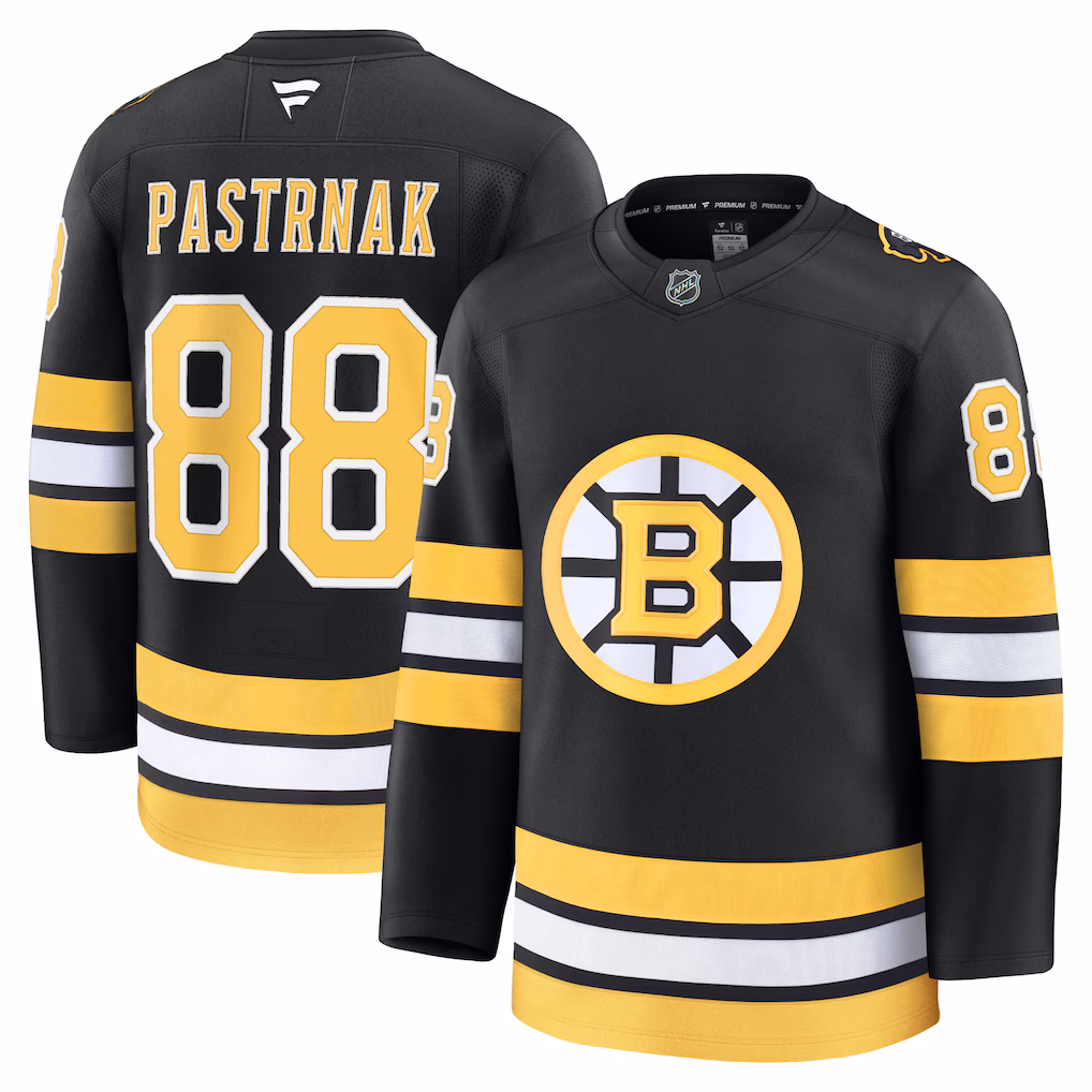 Men's Boston Bruins David Pastrnak Fanatics Black Home Premium Player Jersey - U-jersey