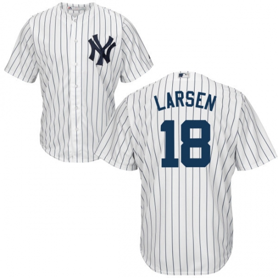 Youth Majestic New York Yankees #18 Don Larsen Replica White Home MLB Jersey - Ujersey