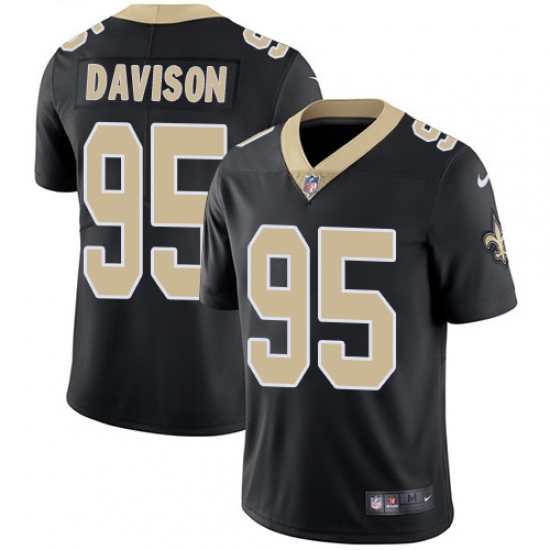 Youth Nike New Orleans Saints #95 Tyeler Davison Black Team Color Vapor Untouchable Limited Player NFL Jersey - Ujersey