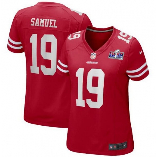 Women's San Francisco 49ers #19 Deebo Samuel Red 2023 F U S E Vapor Untouchable Limited Stitched Football 2024 Super Bowl LVIII Jersey - Ujersey