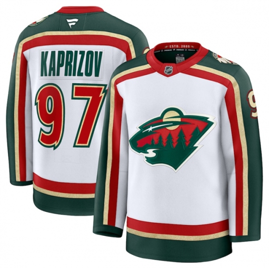 Men's Minnesota Wild #97 Kirill Kaprizov White 2025 25th Anniversary Stitched Hockey Jersey - Ujersey