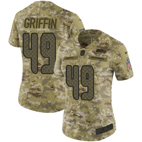 Women's Nike Seattle Seahawks #49 Shaquem Griffin Limited Camo 2018 Salute to Service NFL Jersey - Ujersey