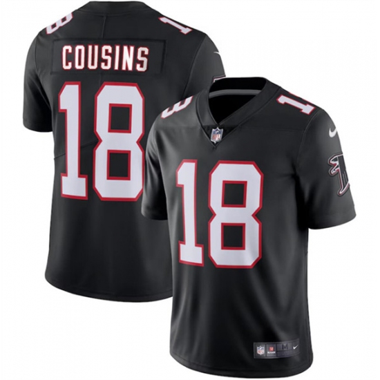 Men's Atlanta Falcons #18 Kirk Cousins Black Vapor Untouchable Limited Football Stitched Jerseys - Ujersey