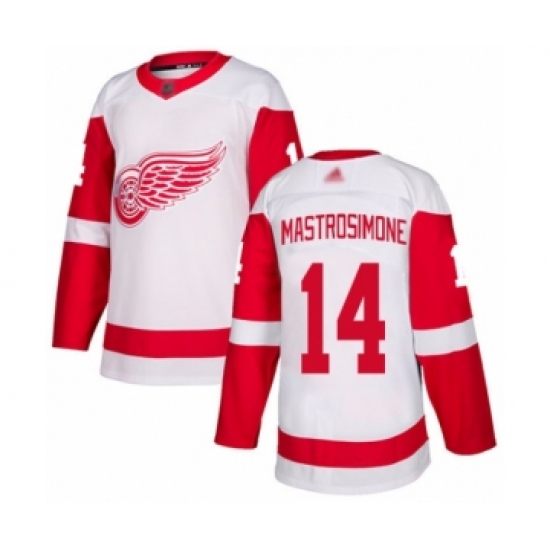 Youth Detroit Red Wings #14 Robert Mastrosimone Authentic White Away Hockey Jersey - Ujersey
