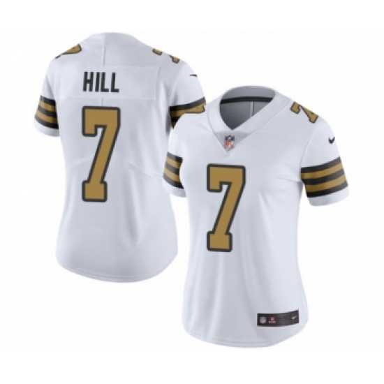 Women's Nike New Orleans Saints #7 Taysom Hill Limited White Rush Vapor Untouchable NFL Jersey - Ujersey
