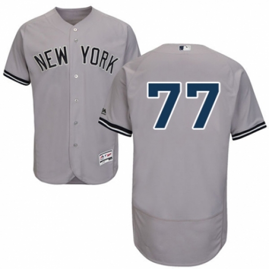 Men's Majestic New York Yankees #77 Clint Frazier Grey Road Flex Base Authentic Collection MLB Jersey