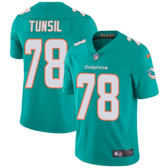 Men's Nike Miami Dolphins #78 Laremy Tunsil Aqua Green Team Color Vapor Untouchable Limited Player NFL Jersey - Ujersey