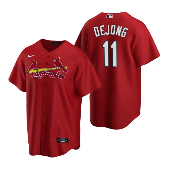 Men's Nike St. Louis Cardinals #11 Paul DeJong Red Alternate Stitched Baseball Jersey - Ujersey