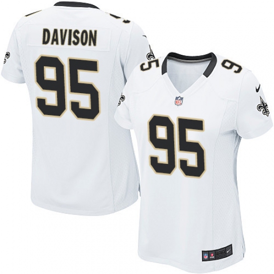 Women's Nike New Orleans Saints #95 Tyeler Davison Game White NFL Jersey - Ujersey