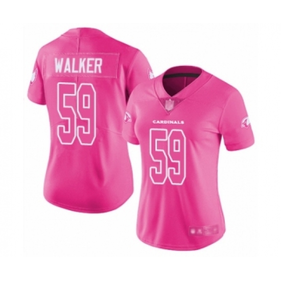 Women's Arizona Cardinals #59 Joe Walker Limited Pink Rush Fashion Football Jersey - Ujersey