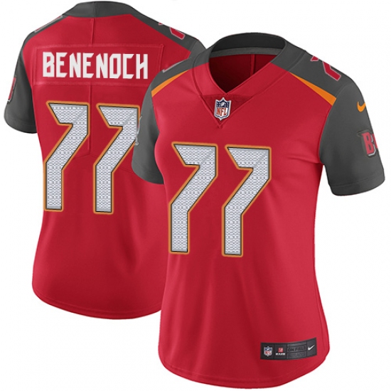 Women Nike Tampa Bay Buccaneers #77 Caleb Benenoch Red Team Color Vapor Untouchable Limited Player NFL Jersey - Ujersey
