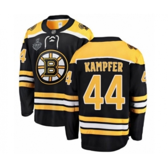Men's Boston Bruins #44 Steven Kampfer Authentic Black Home Fanatics Branded Breakaway 2019 Stanley Cup Final Bound Hockey Jersey - Ujersey