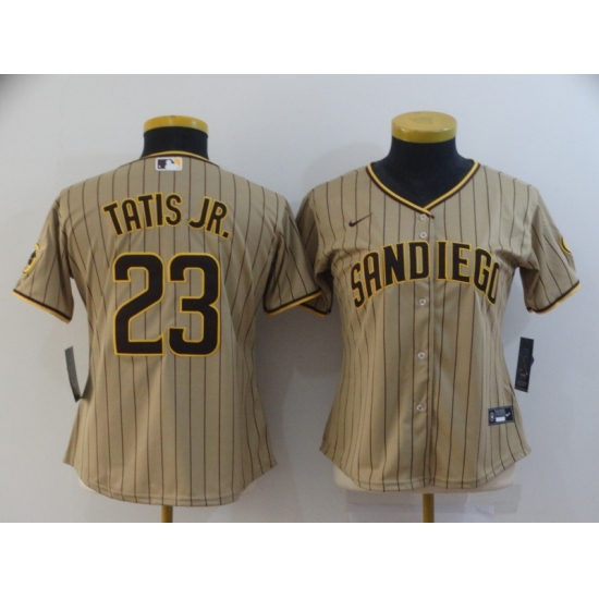Women's San Diego Padres #23 Fernando Tatis Jr. Replica Brown Nike Jersey - Ujersey