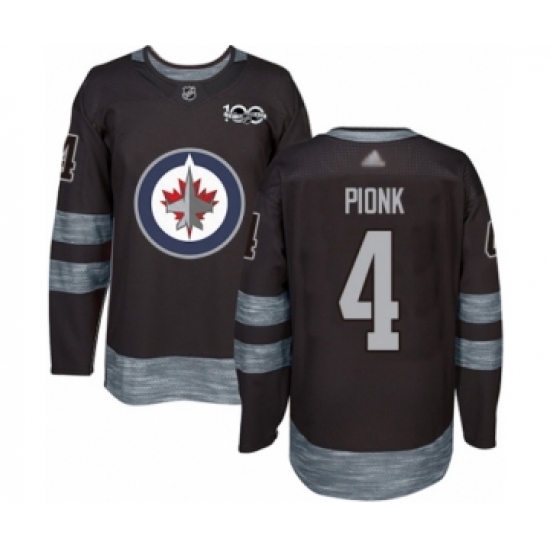 Men's Winnipeg Jets #4 Neal Pionk Authentic Black 1917-2017 100th Anniversary Hockey Jersey - Ujersey