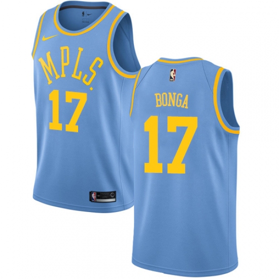 Youth Nike Los Angeles Lakers #17 Isaac Bonga Swingman Blue Hardwood Classics NBA Jersey - Ujersey