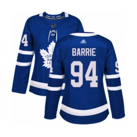 Women's Toronto Maple Leafs #94 Tyson Barrie Authentic Royal Blue Home Hockey Jersey - Ujersey
