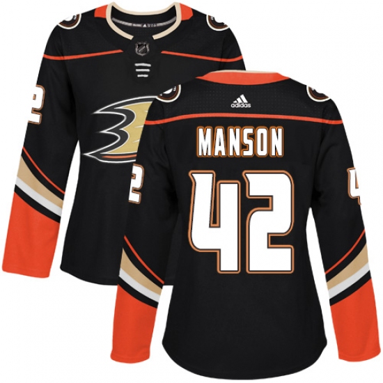 Women's Adidas Anaheim Ducks #42 Josh Manson Premier Black Home NHL Jersey - Ujersey
