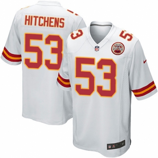 Men's Nike Kansas City Chiefs #53 Anthony Hitchens Game White NFL Jersey - Ujersey