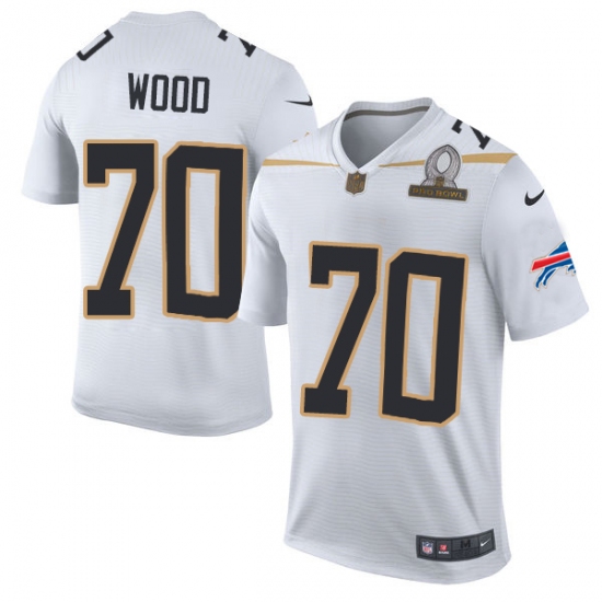 Men's Nike Buffalo Bills #70 Eric Wood Elite White Team Rice 2016 Pro Bowl NFL Jersey